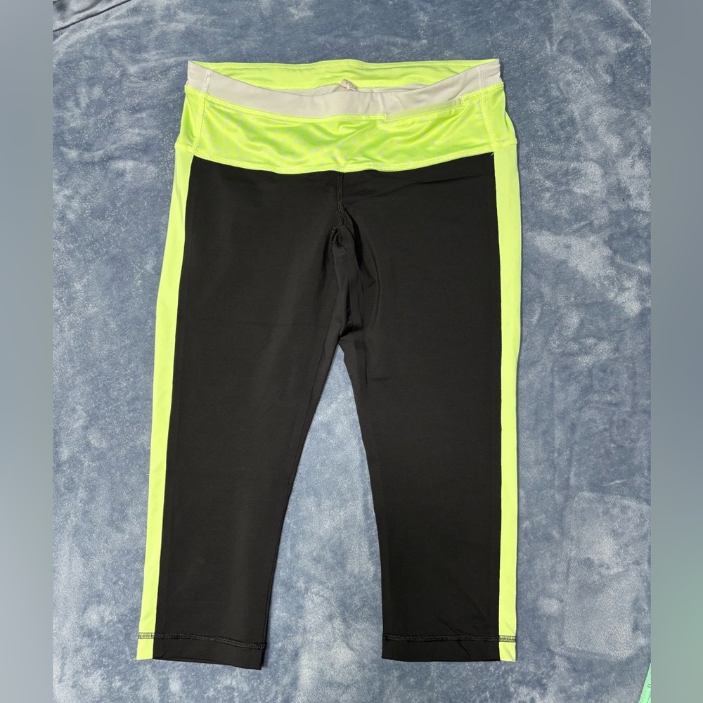 Lululemon Neon Green and Black Leggings